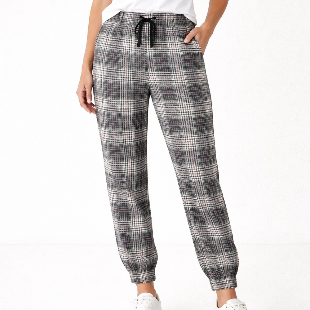 Tinseltown Plaid Tapered Pants Size S | Elastic Waist Workwear